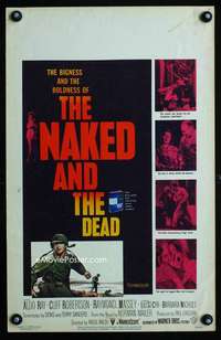 y165 NAKED & THE DEAD movie window card '58 Norman Mailer, Aldo Ray