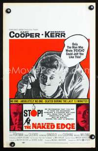 y166 NAKED EDGE movie window card '61 Gary Cooper, Deborah Kerr