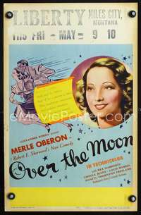 y184 OVER THE MOON movie window card '39 Merle Oberon, Rex Harrison