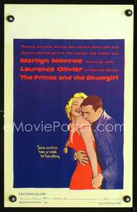 y196 PRINCE & THE SHOWGIRL movie window card '57Marilyn Monroe,Olivier