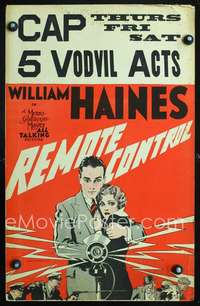 y201 REMOTE CONTROL movie window card '30 William Haines on radio!