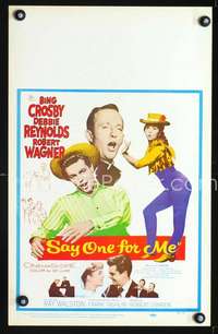 y208 SAY ONE FOR ME movie window card '59 Bing Crosby, Debbie Reynolds
