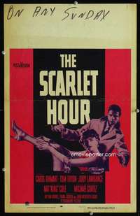 y209 SCARLET HOUR movie window card '56 Michael Curtiz, Carol Ohmart