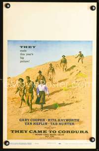 y232 THEY CAME TO CORDURA movie window card '59 Gary Cooper, Hayworth