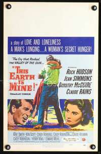 y233 THIS EARTH IS MINE movie window card '59 Rock Hudson, Simmons