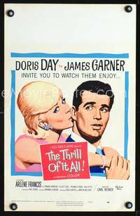 y235 THRILL OF IT ALL movie window card '63 Doris Day, James Garner