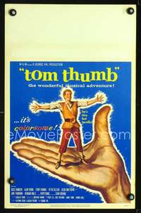 y240 TOM THUMB movie window card '58 George Pal, tiny Russ Tamblyn!