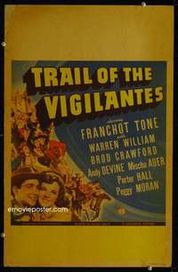 y241 TRAIL OF THE VIGILANTES movie window card '40 Franchot Tone