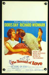 y244 TUNNEL OF LOVE movie window card '58 Doris Day, Richard Widmark
