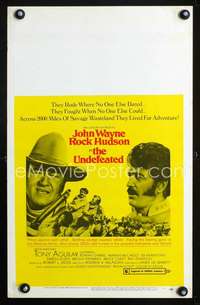 y248 UNDEFEATED movie window card '69 John Wayne, Rock Hudson