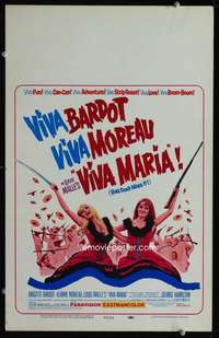 y254 VIVA MARIA movie window card '66 Brigitte Bardot, Jeanne Moreau