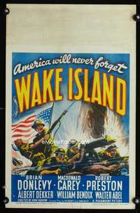 y256 WAKE ISLAND movie window card '42 America will never forget!