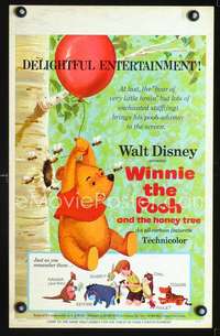 y266 WINNIE THE POOH & THE HONEY TREE movie window card '66 Disney
