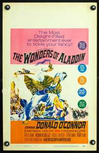 y269 WONDERS OF ALADDIN movie window card '61 Donald O'Connor, Bava