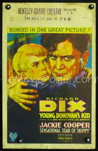y274 YOUNG DONOVAN'S KID movie window card '31 Richard Dix,Cardiff art!