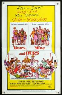 y277 YOURS, MINE & OURS movie window card '68 Fonda, Frazetta art!