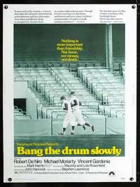 z207 BANG THE DRUM SLOWLY Thirty by Forty movie poster '73 De Niro, baseball!