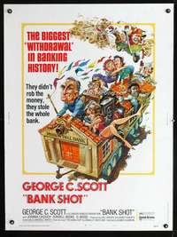 z208 BANK SHOT Thirty by Forty movie poster '74 George C Scott, Jack Davis art!