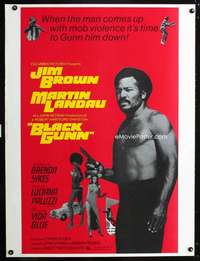 z215 BLACK GUNN Thirty by Forty movie poster '72 Jim Brown, Martin Landau