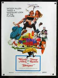 z380 SLEEPER Thirty by Forty movie poster '74 Woody Allen, Diane Keaton, wacky!