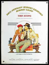 z389 STING Thirty by Forty movie poster '74 Paul Newman, Redford, Amsel art!