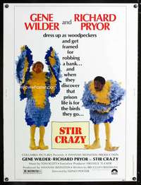 z390 STIR CRAZY Thirty by Forty movie poster '80 Gene Wilder, Richard Pryor