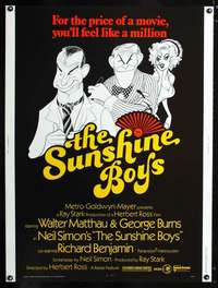 z393 SUNSHINE BOYS Thirty by Forty movie poster '75 great Al Hirschfeld art!