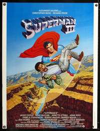 z394 SUPERMAN III Thirty by Forty movie poster '83 Chris Reeve, Richard Pryor