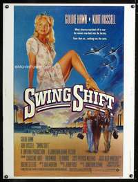 z395 SWING SHIFT Thirty by Forty movie poster '84 Goldie Hawn, Kurt Russell