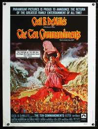 z398 TEN COMMANDMENTS Thirty by Forty movie poster R72 Heston, DeMille