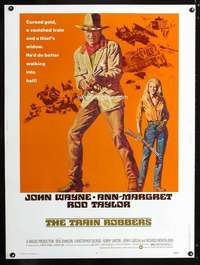 z409 TRAIN ROBBERS Thirty by Forty movie poster '73 John Wayne, Ann-Margret