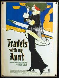 z410 TRAVELS WITH MY AUNT Thirty by Forty movie poster '72 Graham Greene, Cukor