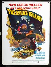 z411 TREASURE ISLAND Thirty by Forty movie poster '72 pirate Orson Welles!