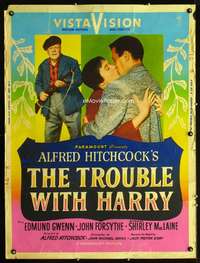 z416 TROUBLE WITH HARRY Thirty by Forty movie poster '55 Alfred Hitchcock