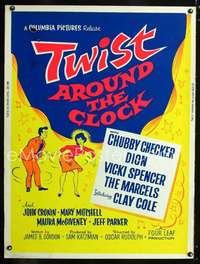 z419 TWIST AROUND THE CLOCK Thirty by Forty movie poster '62 Chubby Checker
