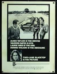 z420 TWO-LANE BLACKTOP Thirty by Forty movie poster '71 James Taylor, Oates