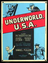 z422 UNDERWORLD U.S.A. Thirty by Forty movie poster '60 Sam Fuller, different!