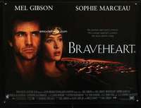 z020 BRAVEHEART British quad movie poster '95 Mel Gibson, Scotland