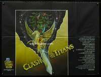 z030 CLASH OF THE TITANS British quad movie poster '81 Huyssen art!