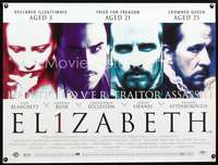 z046 ELIZABETH DS British quad movie poster '98 Cate Blanchett, Rush