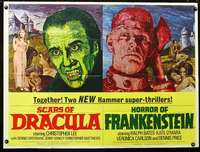 z072 HORROR OF FRANKENSTEIN/SCARS OF DRACULA British quad movie poster '71