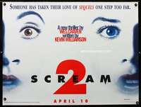 z138 SCREAM 2 DS advance British quad movie poster '97 Wes Craven