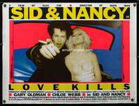 z144 SID & NANCY British quad movie poster '86 Oldman, punk classic!