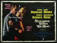 z155 STRANGERS WHEN WE MEET British quad movie poster '60 Douglas