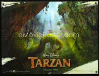 z160 TARZAN advance British quad movie poster '99 Disney cartoon!