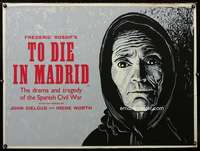 z168 TO DIE IN MADRID British quad movie poster '63 Spanish Civil War