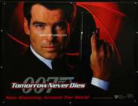 z170 TOMORROW NEVER DIES DS teaser British quad movie poster '97 Brosnan as Bond