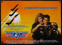 z171 TOP GUN British quad movie poster '86 Navy pilot Tom Cruise!