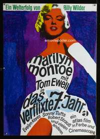 a299 SEVEN YEAR ITCH German movie poster R66 sexy Marilyn Monroe!