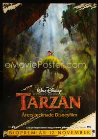 a035 TARZAN DS advance Swedish movie poster '99 Disney jungle image!